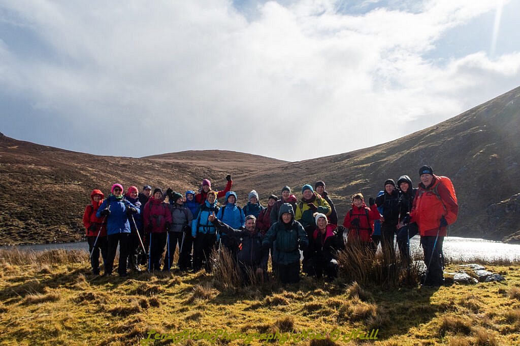 Beautiful landscape view on hillwalking route Loch Acummeen