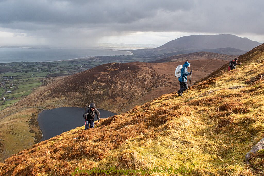 Beautiful landscape view on hillwalking route Loch Acummeen