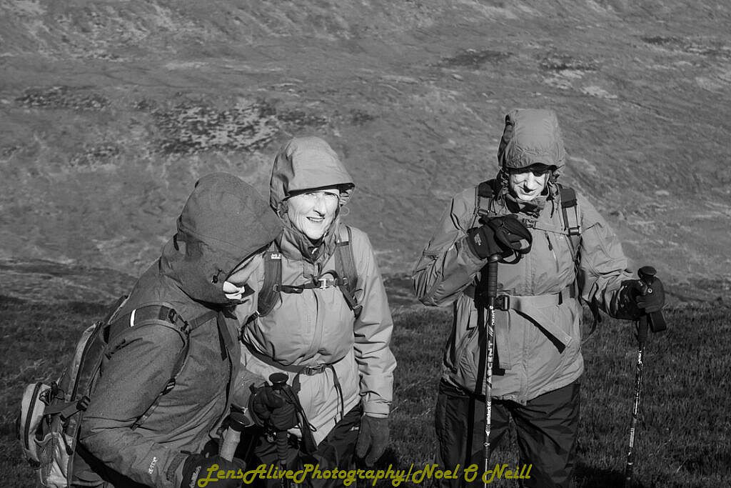 Beautiful landscape view on hillwalking route Loch Acummeen