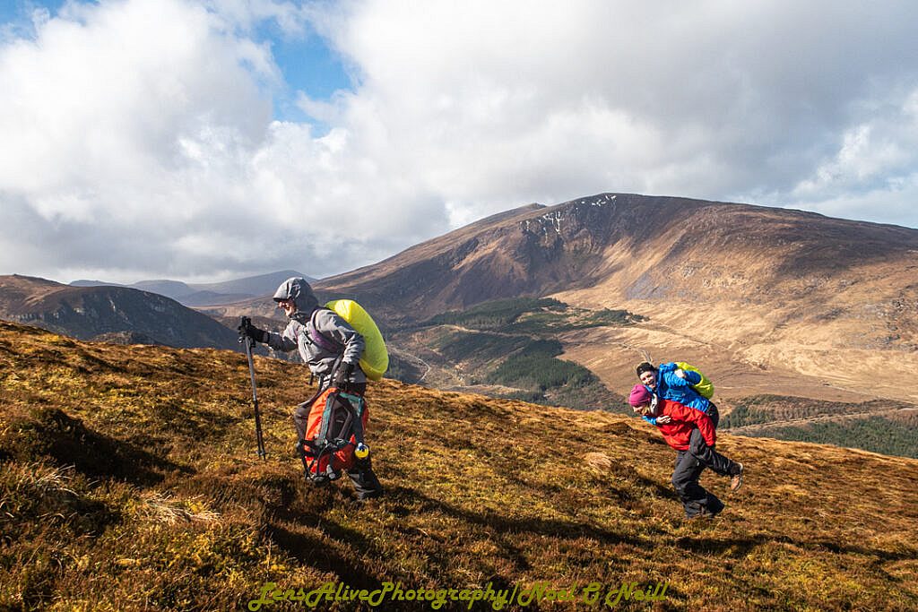 Beautiful landscape view on hillwalking route Loch Acummeen