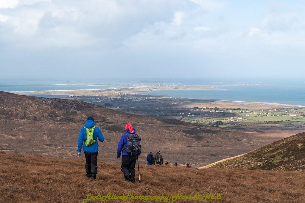 Beautiful landscape view on hillwalking route Loch Acummeen