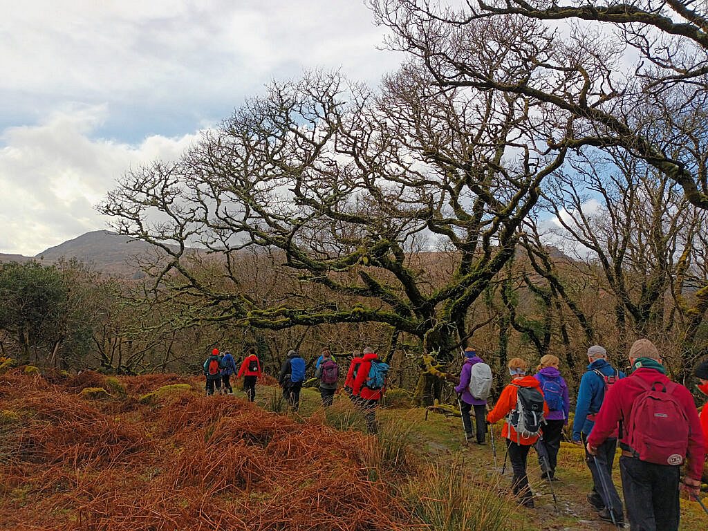 Beautiful landscape view on hillwalking route Old Kenmare Road from Killarney