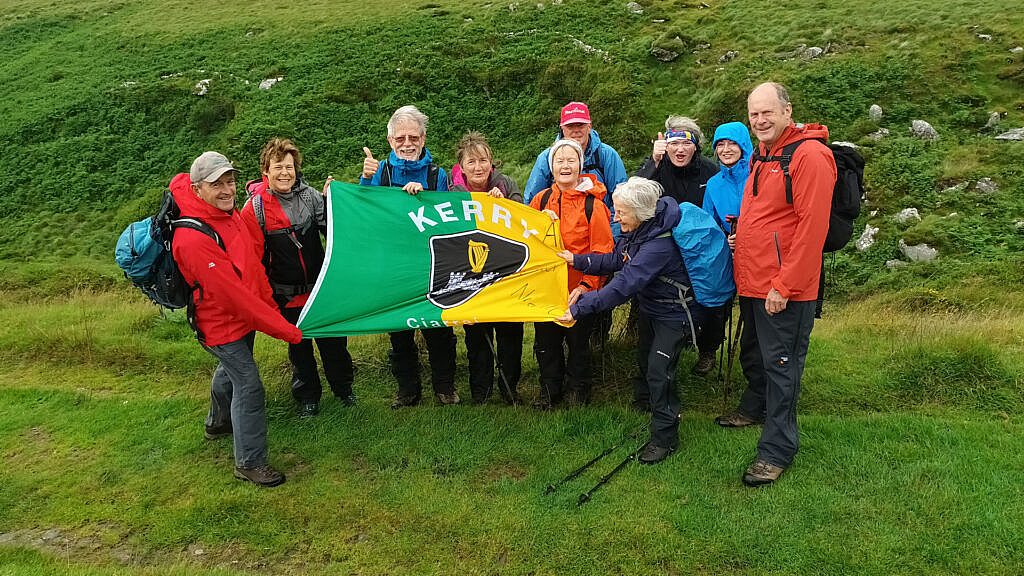 Beautiful landscape view on hillwalking route An Cnoc Maol Mór Circuit