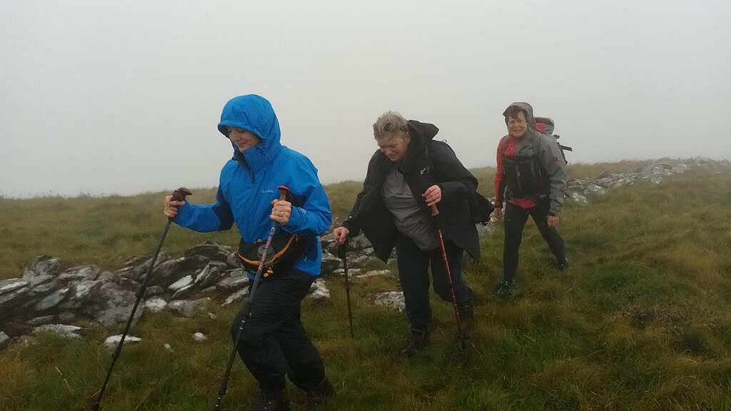 Beautiful landscape view on hillwalking route An Cnoc Maol Mór Circuit