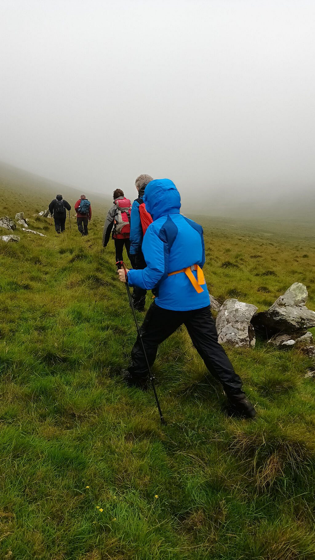 Beautiful landscape view on hillwalking route An Cnoc Maol Mór Circuit