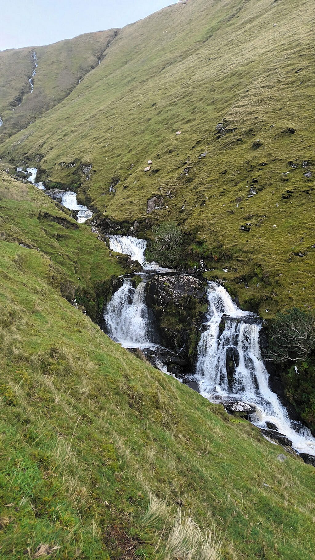 Beautiful landscape view on hillwalking route Gob an Iolair & Macha na Bó Loop
