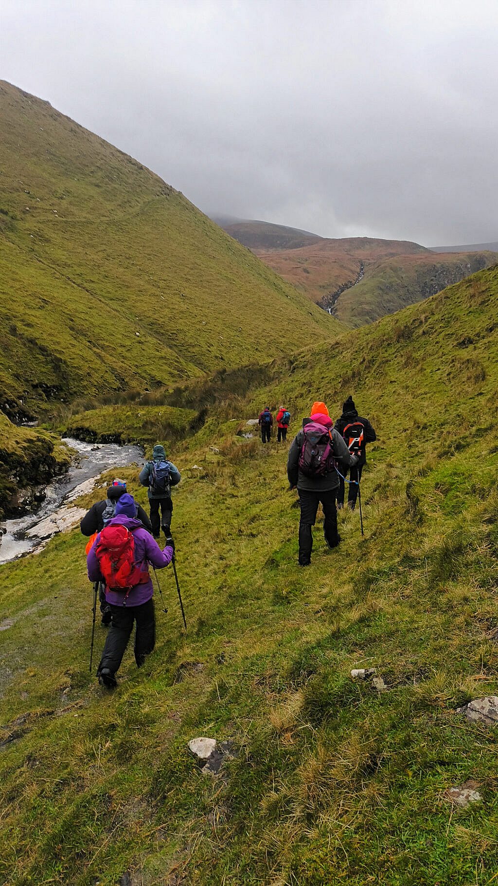 Beautiful landscape view on hillwalking route Gob an Iolair & Macha na Bó Loop