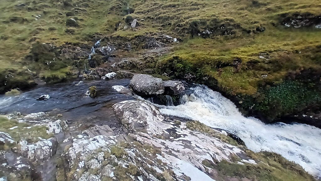 Beautiful landscape view on hillwalking route Gob an Iolair & Macha na Bó Loop
