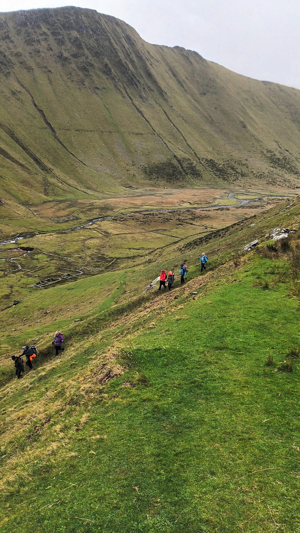 Beautiful landscape view on hillwalking route Gob an Iolair & Macha na Bó Loop