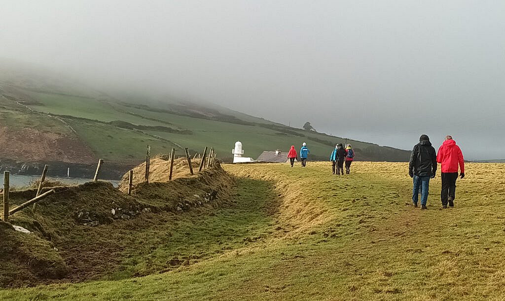 Beautiful landscape view on hillwalking route Imleagh an Daingin - Ceann na Binne (Binn Bán/Dún Síon Head) and Chrismas Lunch
