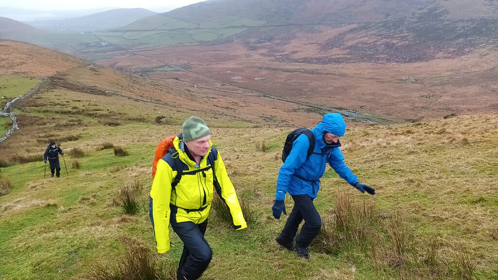 Beautiful landscape view on hillwalking route An Cnoc Maol Mór Circuit