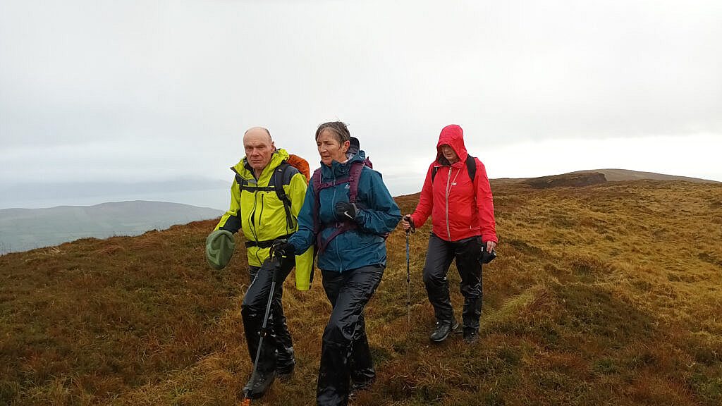 Beautiful landscape view on hillwalking route An Cnoc Maol Mór Circuit