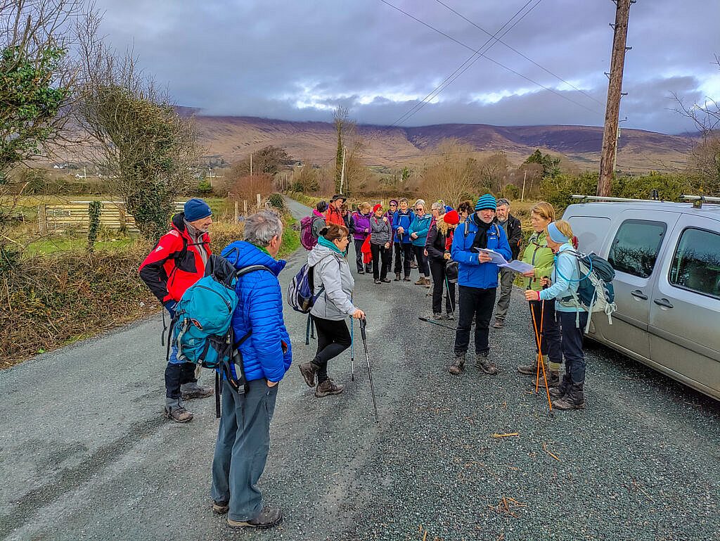 Beautiful landscape view on hillwalking route Keel Boolteens Loop