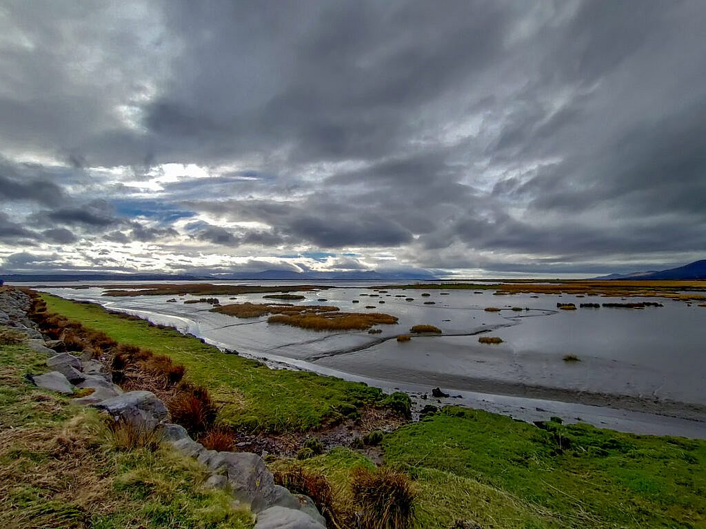 Beautiful landscape view on hillwalking route Keel Boolteens Loop