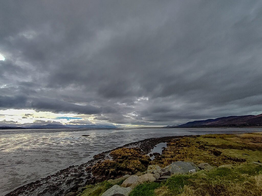Beautiful landscape view on hillwalking route Keel Boolteens Loop
