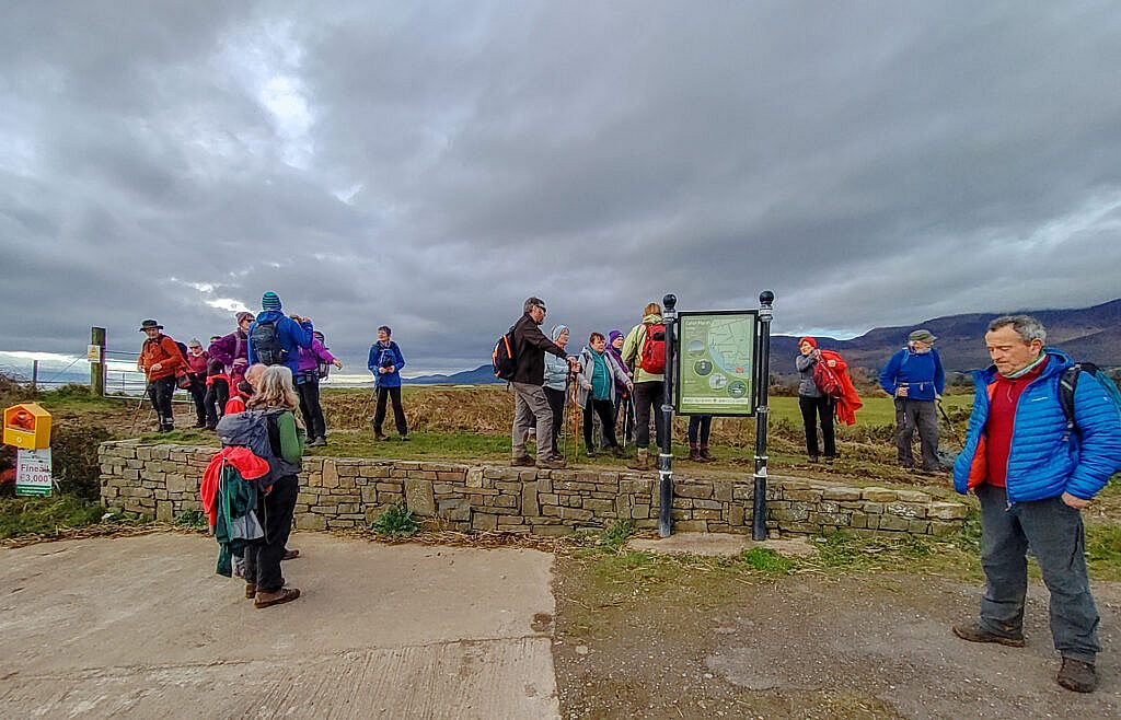 Beautiful landscape view on hillwalking route Keel Boolteens Loop