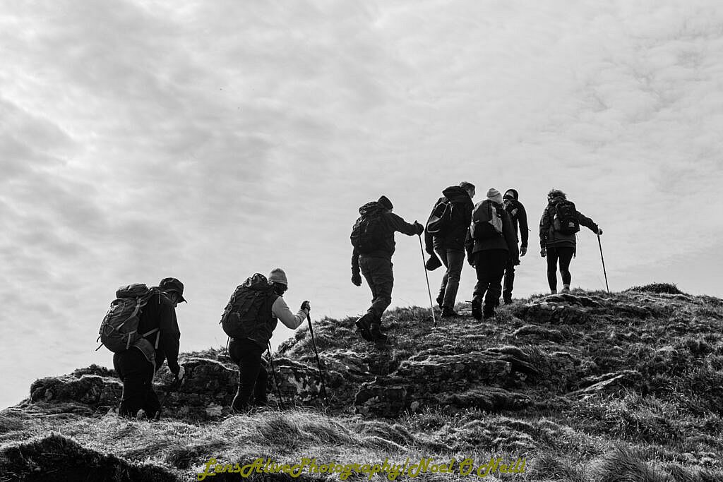 Beautiful landscape view on hillwalking route Barra na Conrach - Cruach Scéirde - An Cnapán Mór