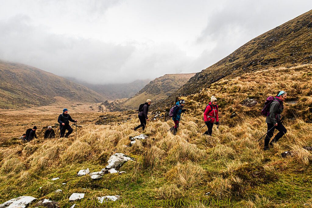 Beautiful landscape view on hillwalking route Coum an Lochaigh Loop
