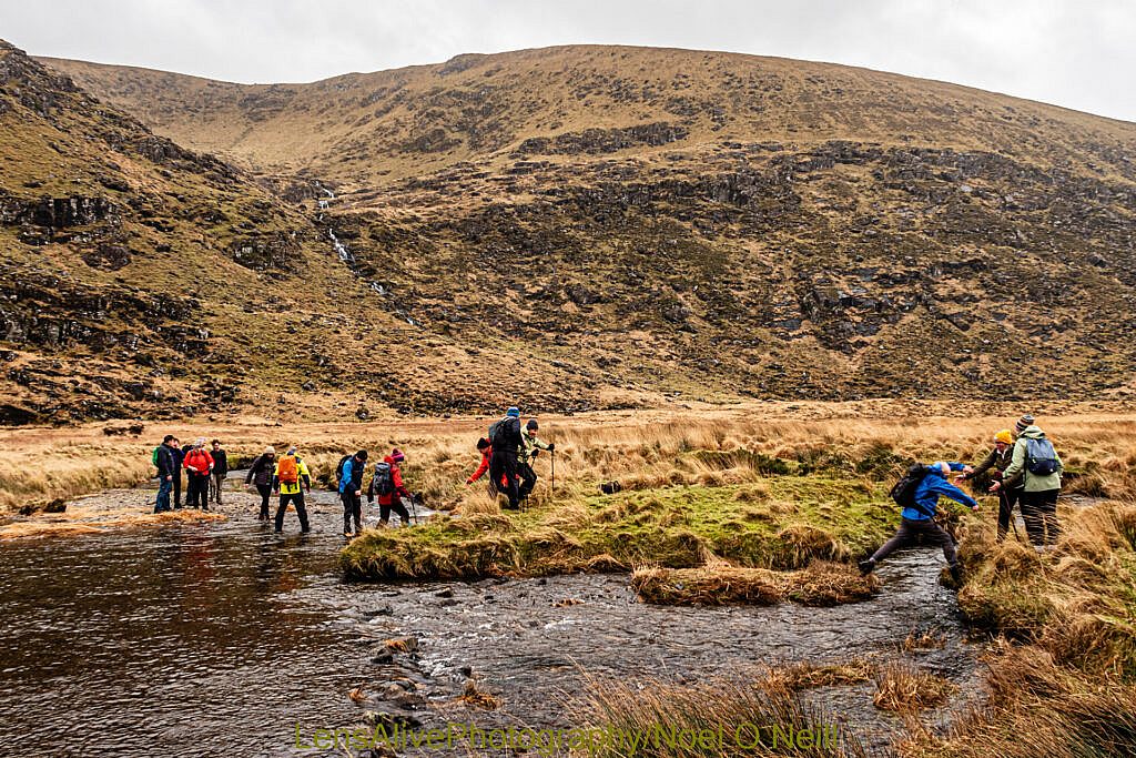 Beautiful landscape view on hillwalking route Coum an Lochaigh Loop