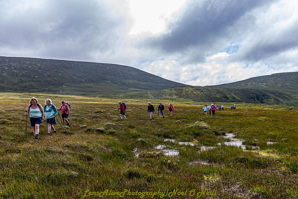 Beautiful landscape view on hillwalking route Loch an Dún Waterfall - Gob an Iolar - Ballyduff