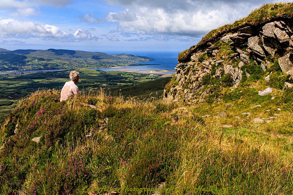 Beautiful landscape view on hillwalking route Loch an Dún Waterfall - Gob an Iolar - Ballyduff