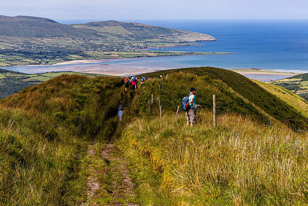 Beautiful landscape view on hillwalking route Loch an Dún Waterfall - Gob an Iolar - Ballyduff